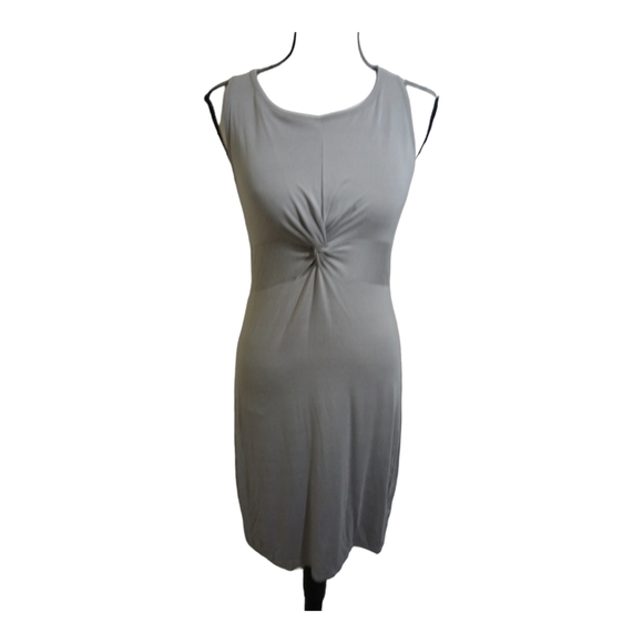 Athleta barre Bralette racerback dress. Grey front knot . Tencell size Small. - Picture 1 of 7